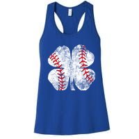 Baseball St Patricks Day Catcher Pitcher Shamrock Sports Cool Gift Women's Racerback Tank