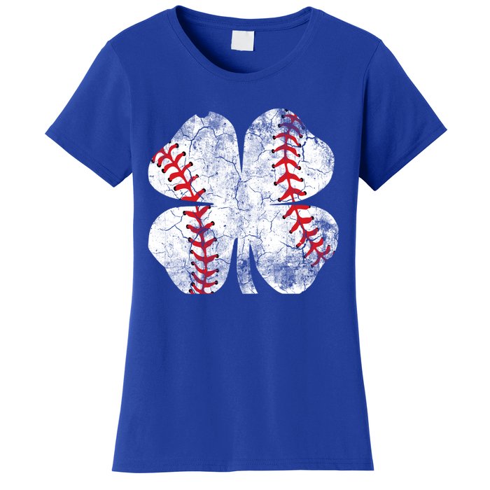 Baseball St Patricks Day Catcher Pitcher Shamrock Sports Cool Gift Women's T-Shirt