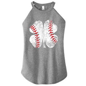 Baseball St Patricks Day Catcher Pitcher Shamrock Sports Cool Gift Women's Perfect Tri Rocker Tank