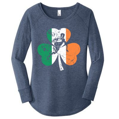 Basketball St Patrick's Day Gift Shamrock Ireland Irish Flag Cute Gift Women's Perfect Tri Tunic Long Sleeve Shirt