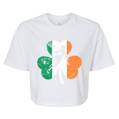 Basketball St Patrick's Day Gift Shamrock Ireland Irish Flag Cute Gift Bella+Canvas Jersey Crop Tee