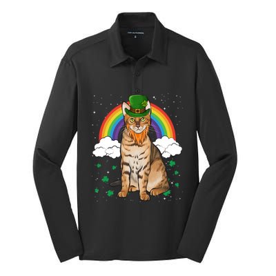 Bengal St Patricks Day Leprechaun Gift Silk Touch Performance Long Sleeve Polo