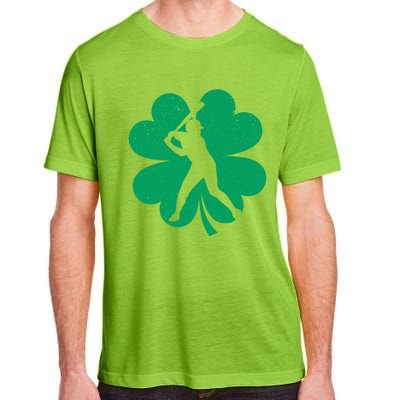 Baseball St Patricks Day Irish Catcher Pitcher Shamrock Gift Adult ChromaSoft Performance T-Shirt