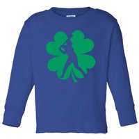 Baseball St Patricks Day Irish Catcher Pitcher Shamrock Gift Toddler Long Sleeve Shirt