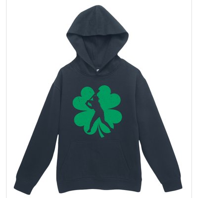 Baseball St Patricks Day Irish Catcher Pitcher Shamrock Gift Urban Pullover Hoodie