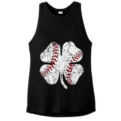 Baseball St Patricks Day, Shamrock, St Patricks Day, Funny St Patricks Day, Ladies PosiCharge Tri-Blend Wicking Tank