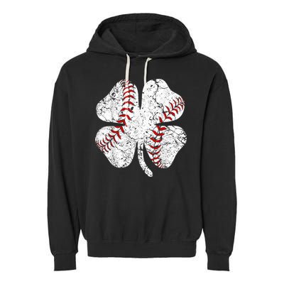Baseball St Patricks Day, Shamrock, St Patricks Day, Funny St Patricks Day, Garment-Dyed Fleece Hoodie