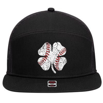 Baseball St Patricks Day, Shamrock, St Patricks Day, Funny St Patricks Day, 7 Panel Mesh Trucker Snapback Hat