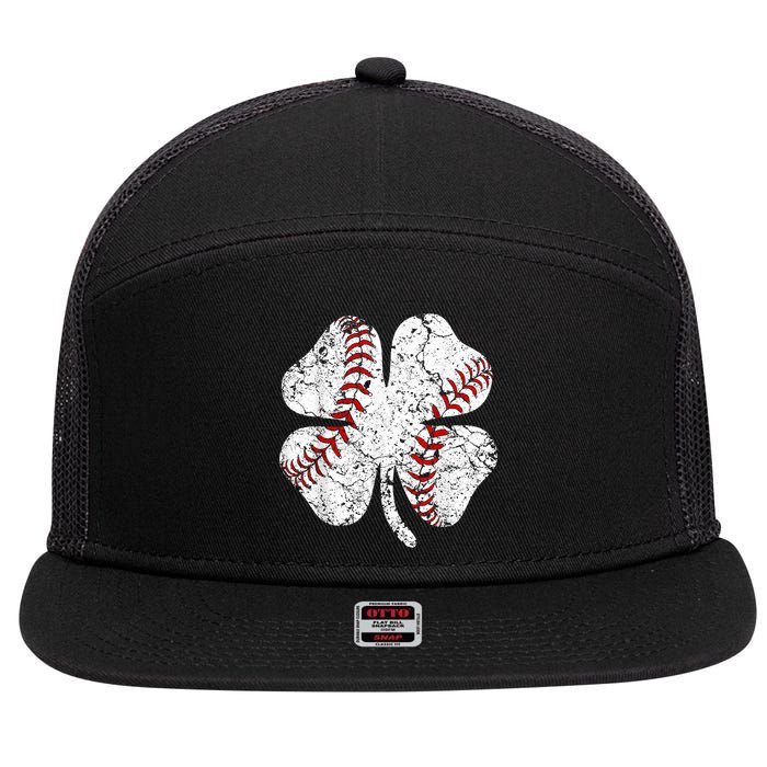 Baseball St Patricks Day, Shamrock, St Patricks Day, Funny St Patricks Day, 7 Panel Mesh Trucker Snapback Hat