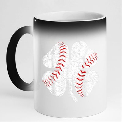 Baseball St Patricks Day, Shamrock, St Patricks Day, Funny St Patricks Day, 11oz Black Color Changing Mug