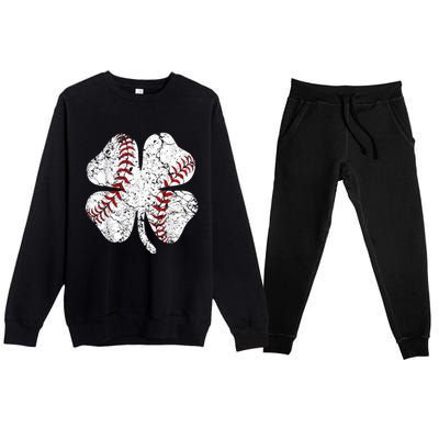 Baseball St Patricks Day, Shamrock, St Patricks Day, Funny St Patricks Day, Premium Crewneck Sweatsuit Set