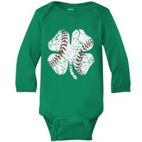 Baseball St Patricks Day, Shamrock, St Patricks Day, Funny St Patricks Day, Baby Long Sleeve Bodysuit