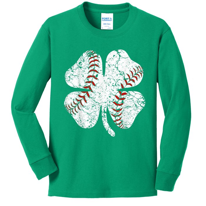 Baseball St Patricks Day, Shamrock, St Patricks Day, Funny St Patricks Day, Kids Long Sleeve Shirt