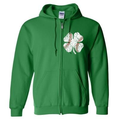 Baseball St Patricks Day, Shamrock, St Patricks Day, Funny St Patricks Day, Full Zip Hoodie