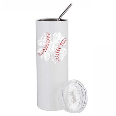 Baseball St Patricks Day, Shamrock, St Patricks Day, Funny St Patricks Day, Stainless Steel Tumbler