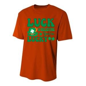 Believing St Patricks Day Cute Gift Performance Sprint T-Shirt