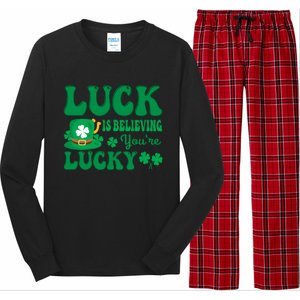 Believing St Patricks Day Cute Gift Long Sleeve Pajama Set