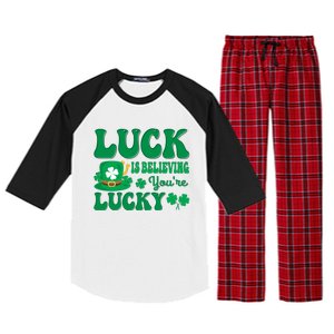 Believing St Patricks Day Cute Gift Raglan Sleeve Pajama Set