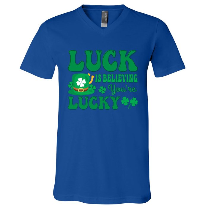 Believing St Patricks Day Cute Gift V-Neck T-Shirt