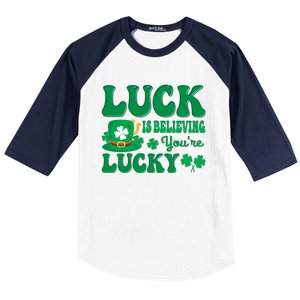 Believing St Patricks Day Cute Gift Baseball Sleeve Shirt