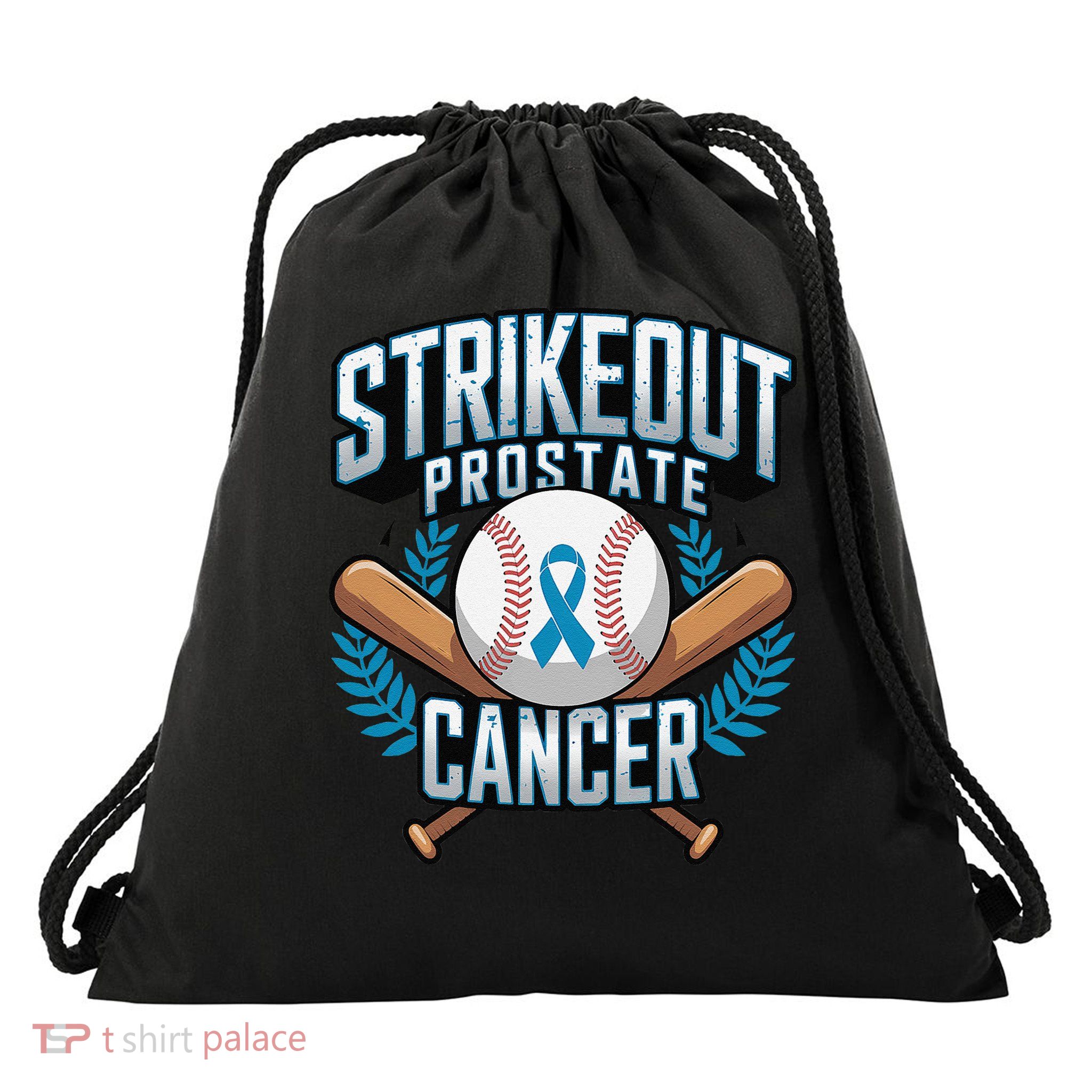 Baseball Strikeout Prostate Cancer Awareness Drawstring Bag