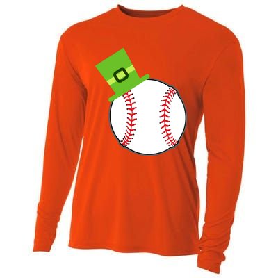 Baseball St Patricks Day Sports Green Leprechaun Hat Gift Cooling Performance Long Sleeve Crew