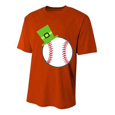 Baseball St Patricks Day Sports Green Leprechaun Hat Gift Performance Sprint T-Shirt