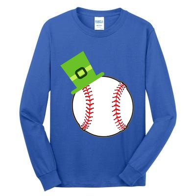 Baseball St Patricks Day Sports Green Leprechaun Hat Gift Tall Long Sleeve T-Shirt