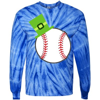 Baseball St Patricks Day Sports Green Leprechaun Hat Gift Tie-Dye Long Sleeve Shirt