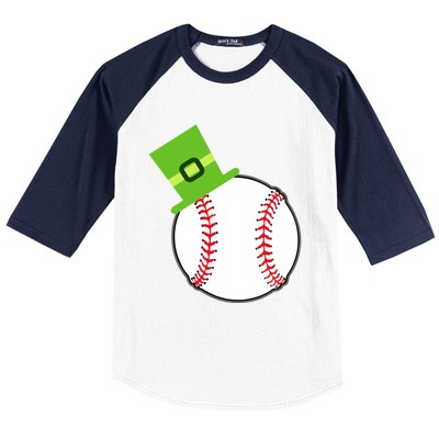 Baseball St Patricks Day Sports Green Leprechaun Hat Gift Baseball Sleeve Shirt