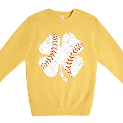 Baseball St Patricks Day Boys Men Catcher Pitcher Shamrock Premium Crewneck Sweatshirt