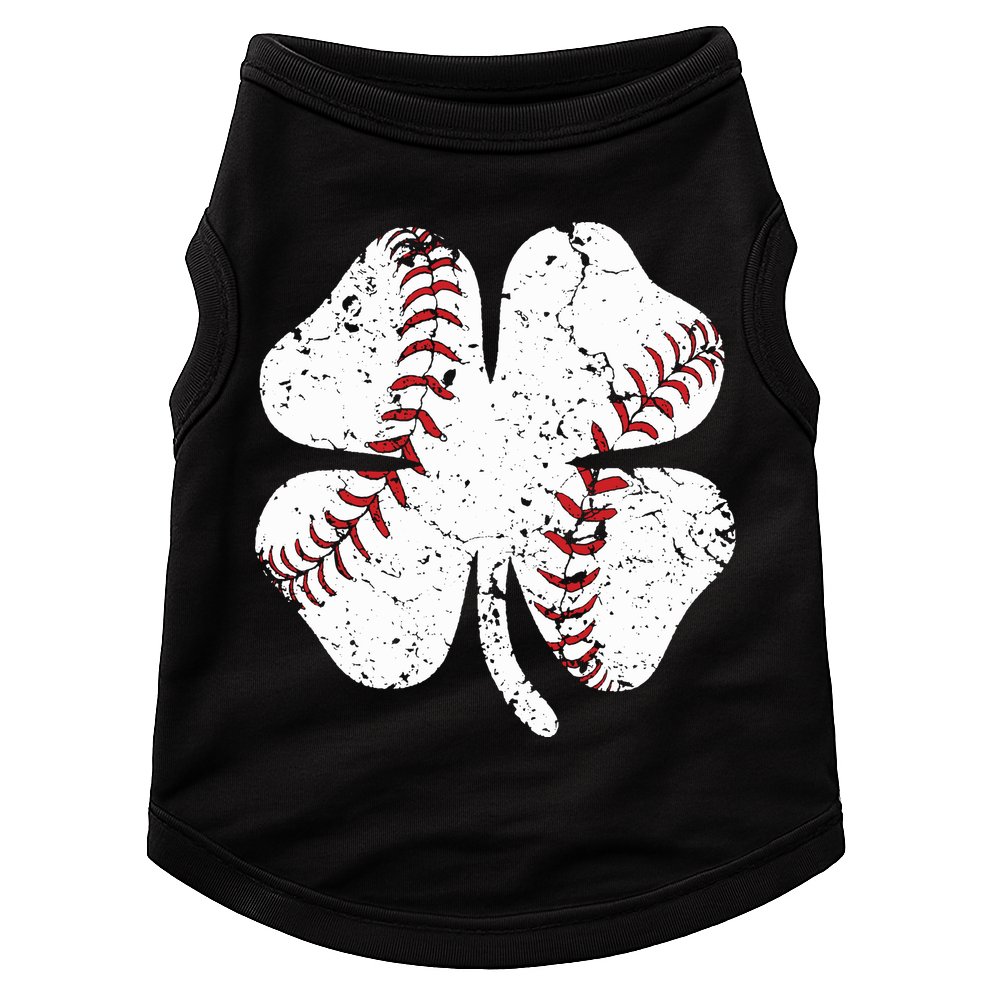 Baseball St Patricks Day Boys Men Catcher Pitcher Shamrock Doggie Tank