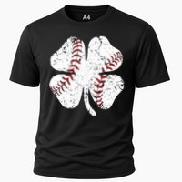 Baseball St Patricks Day Boys Men Catcher Pitcher Shamrock Cooling Performance Crew T-Shirt