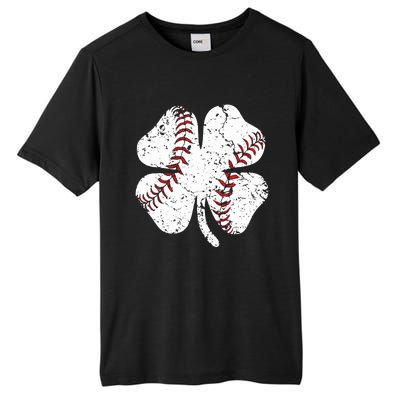 Baseball St Patricks Day Boys Men Catcher Pitcher Shamrock Tall Fusion ChromaSoft Performance T-Shirt