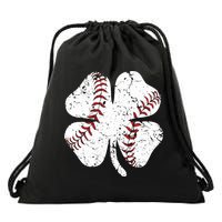 Baseball St Patricks Day Boys Men Catcher Pitcher Shamrock Drawstring Bag