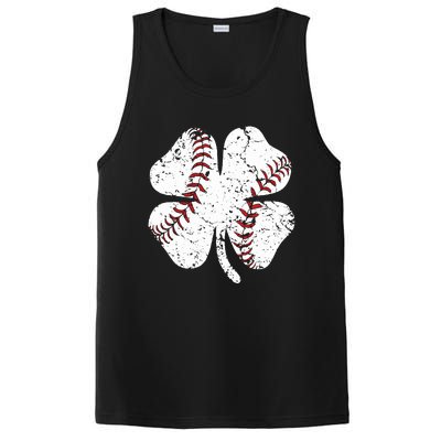 Baseball St Patricks Day Boys Men Catcher Pitcher Shamrock PosiCharge Competitor Tank