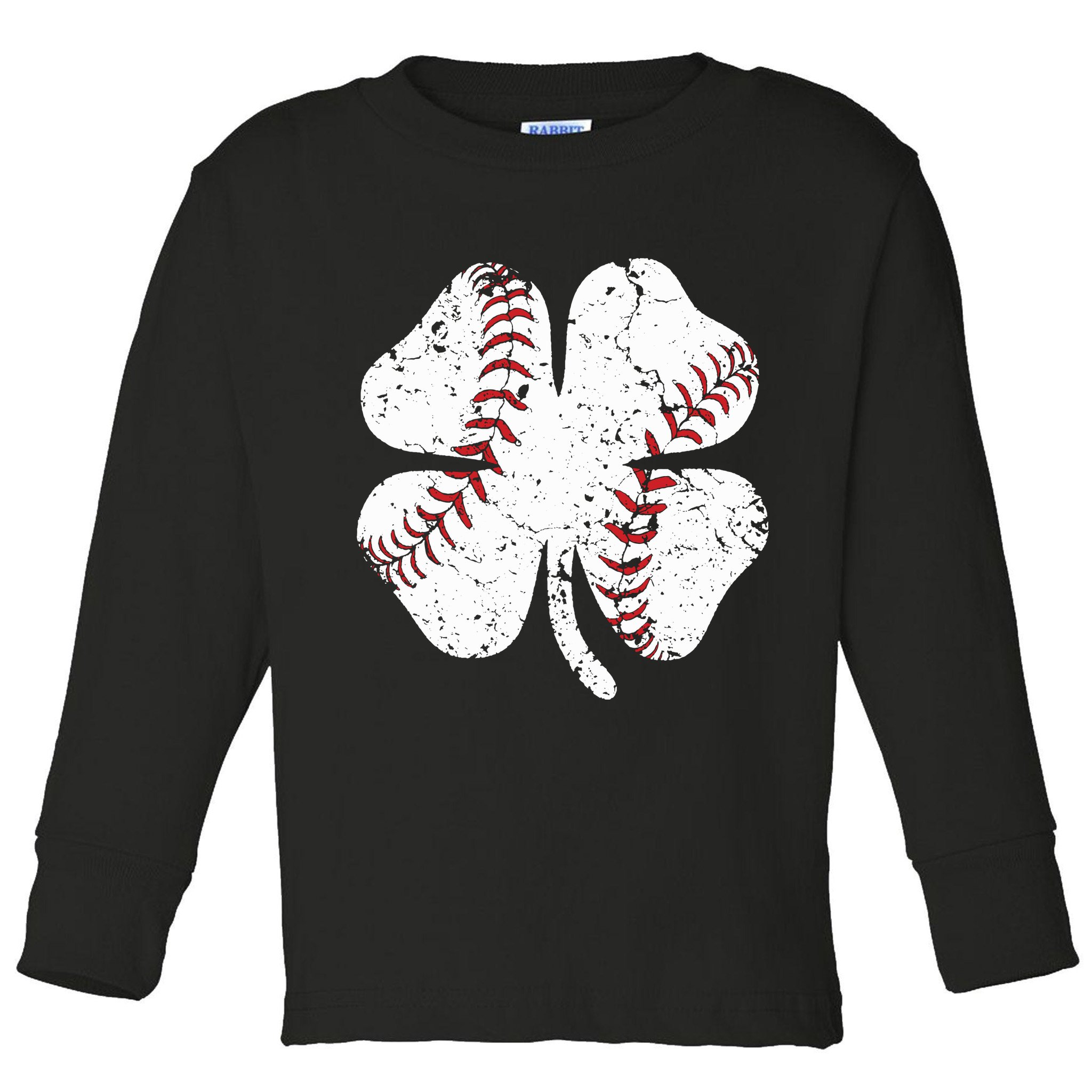 Baseball St Patricks Day Boys Men Catcher Pitcher Shamrock Toddler Long Sleeve Shirt