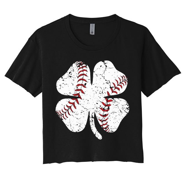 Baseball St Patricks Day Boys Men Catcher Pitcher Shamrock Crop Top