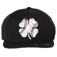 Baseball St Patricks Day Boys Men Catcher Pitcher Shamrock Wool Snapback Cap