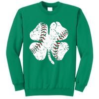 Baseball St Patricks Day Boys Men Catcher Pitcher Shamrock Sweatshirt