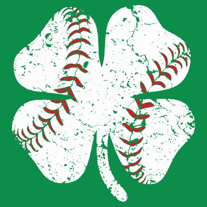 Baseball St Patricks Day Boys Men Catcher Pitcher Shamrock T-Shirt