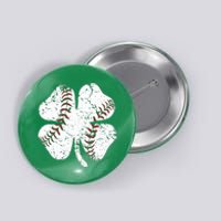 Baseball St Patricks Day Boys Men Catcher Pitcher Shamrock Button