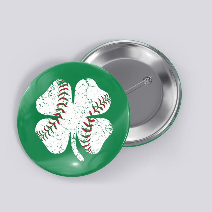 Baseball St Patricks Day Boys Men Catcher Pitcher Shamrock Button