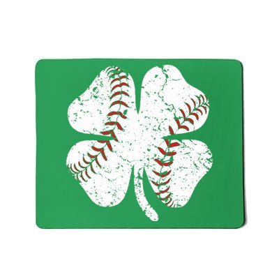 Baseball St Patricks Day Boys Men Catcher Pitcher Shamrock Mousepad