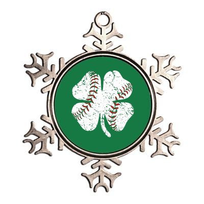 Baseball St Patricks Day Boys Men Catcher Pitcher Shamrock Metallic Star Ornament