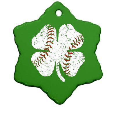 Baseball St Patricks Day Boys Men Catcher Pitcher Shamrock Ceramic Star Ornament