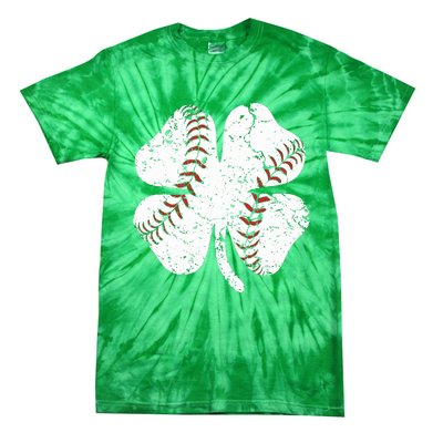 Baseball St Patricks Day Boys Men Catcher Pitcher Shamrock Tie-Dye T-Shirt