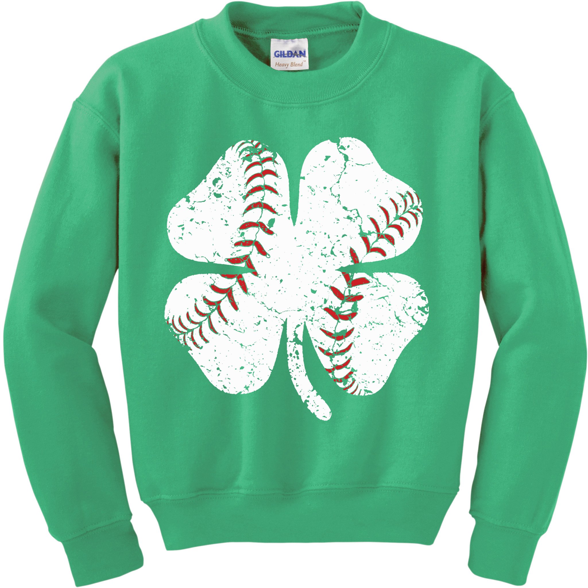 Baseball St Patricks Day Boys Men Catcher Pitcher Shamrock Kids Sweatshirt
