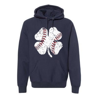 Baseball St Patricks Day Boys Men Catcher Pitcher Shamrock Premium Hoodie