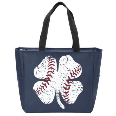 Baseball St Patricks Day Boys Men Catcher Pitcher Shamrock Zip Tote Bag